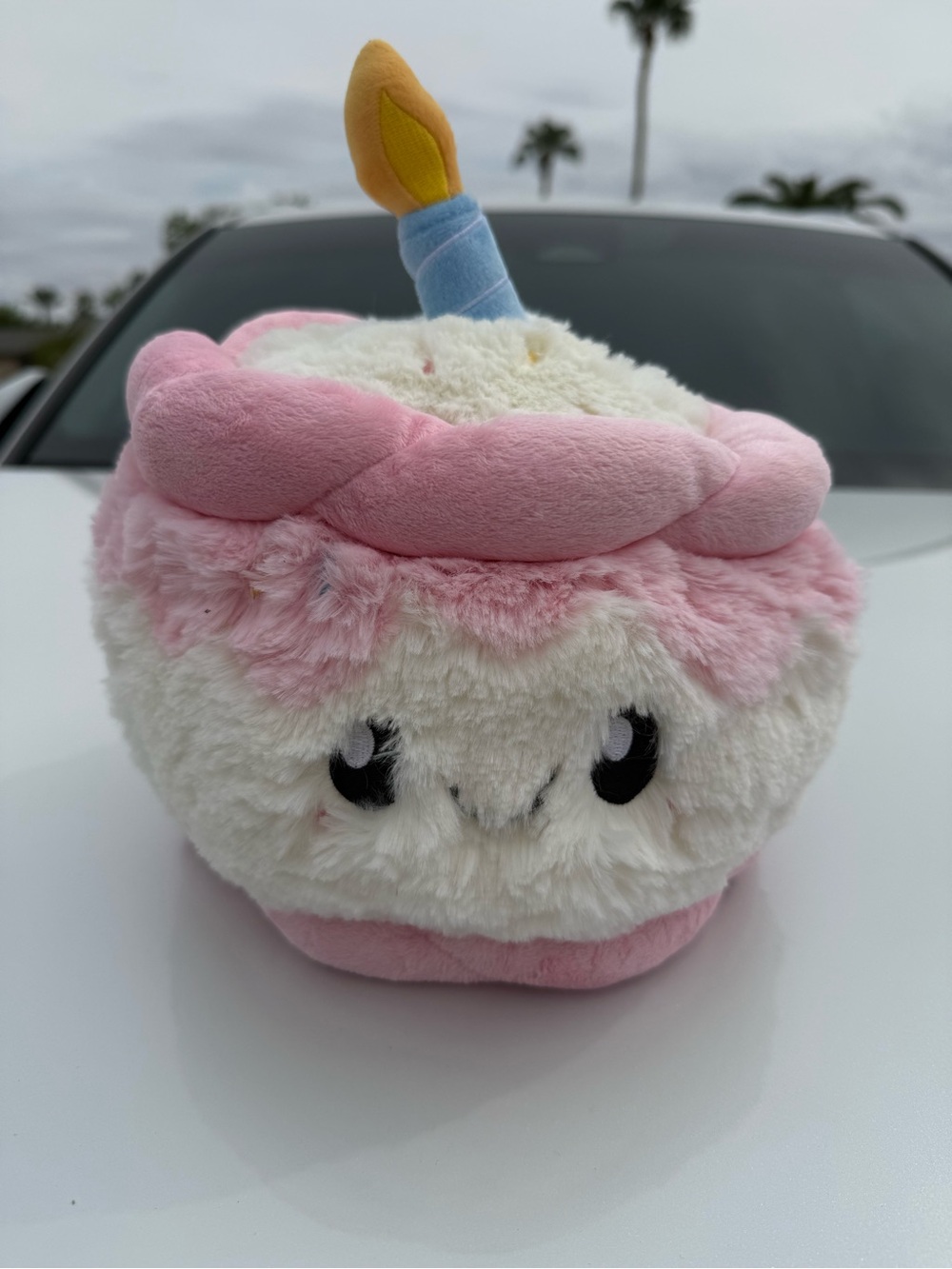 Squishable Plush Birthday Cupcake Toy - Pink and White Kids Plush